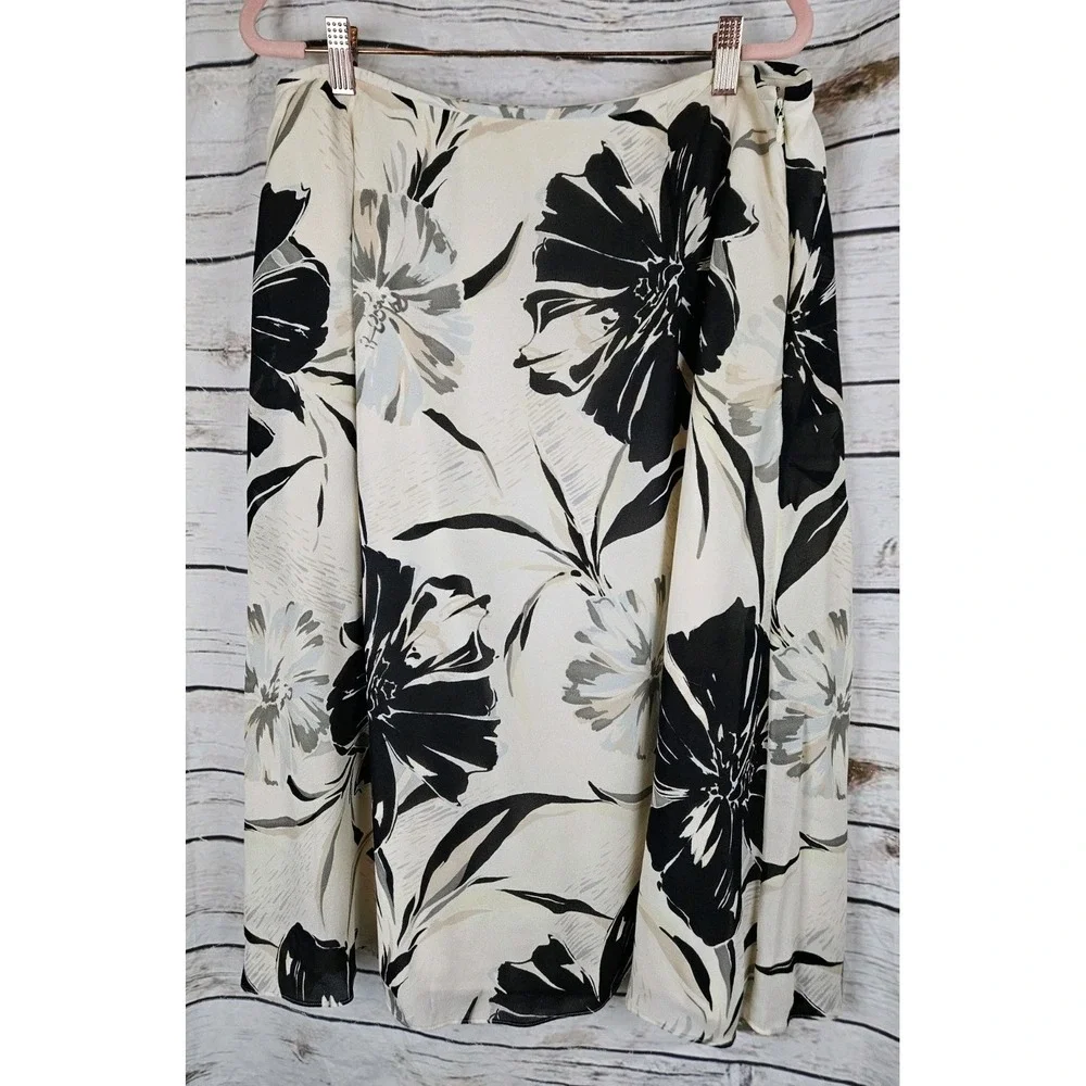 Talbots Vintage 100% Silk Skirt 16 A-Line Fairy Grunge 90's Y2K Womens Midi